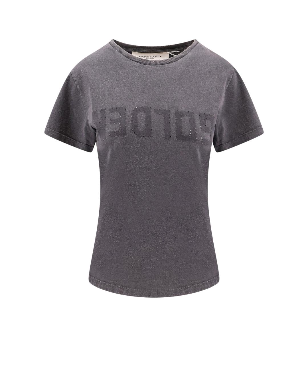 GOLDEN GOOSE Серая хлопковая футболка, фото 1