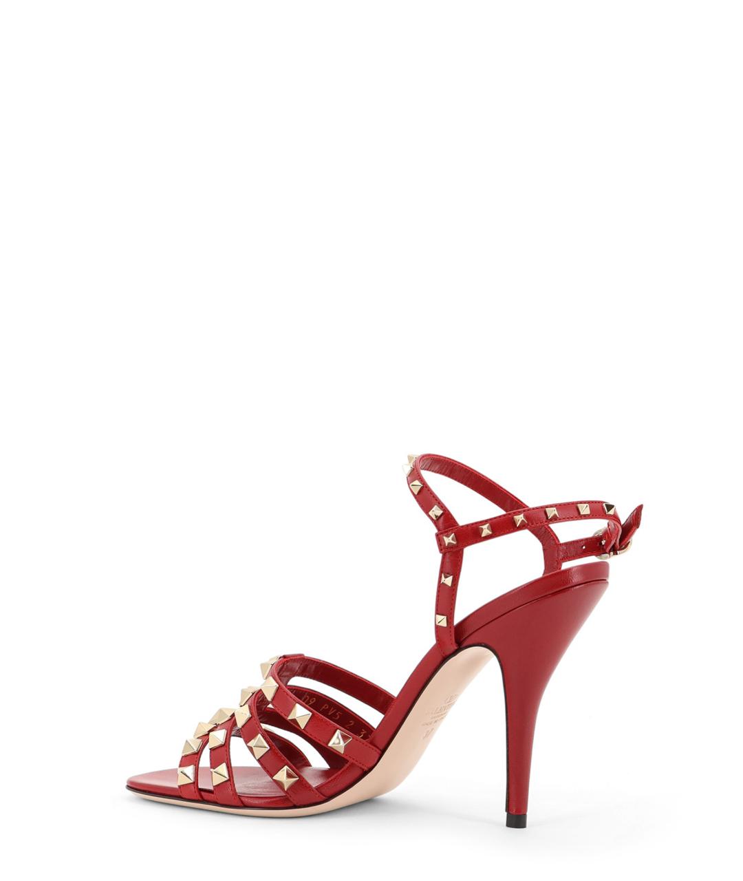VALENTINO Красные кожаные босоножки, фото 3