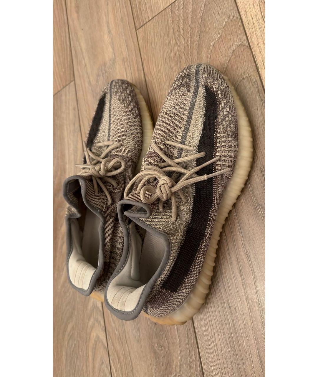 YEEZY Коричневые текстильные низкие кроссовки / кеды, фото 5