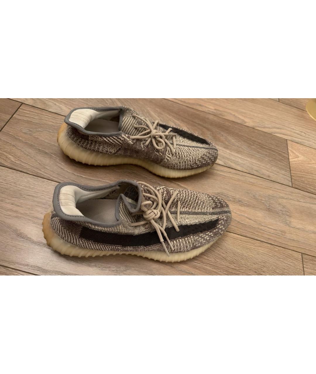 YEEZY Коричневые текстильные низкие кроссовки / кеды, фото 6