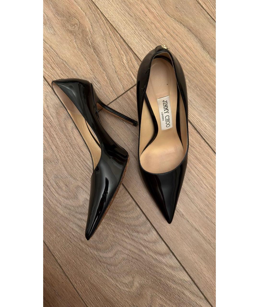 JIMMY CHOO Черные туфли из лакированной кожи, фото 6