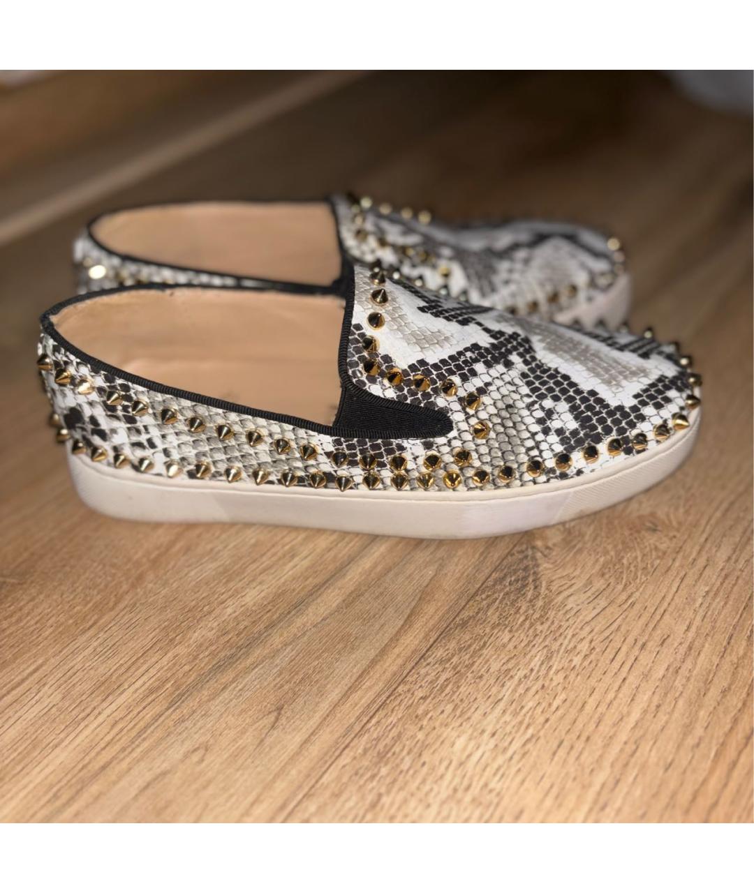 CHRISTIAN LOUBOUTIN Кожаные слипоны, фото 8