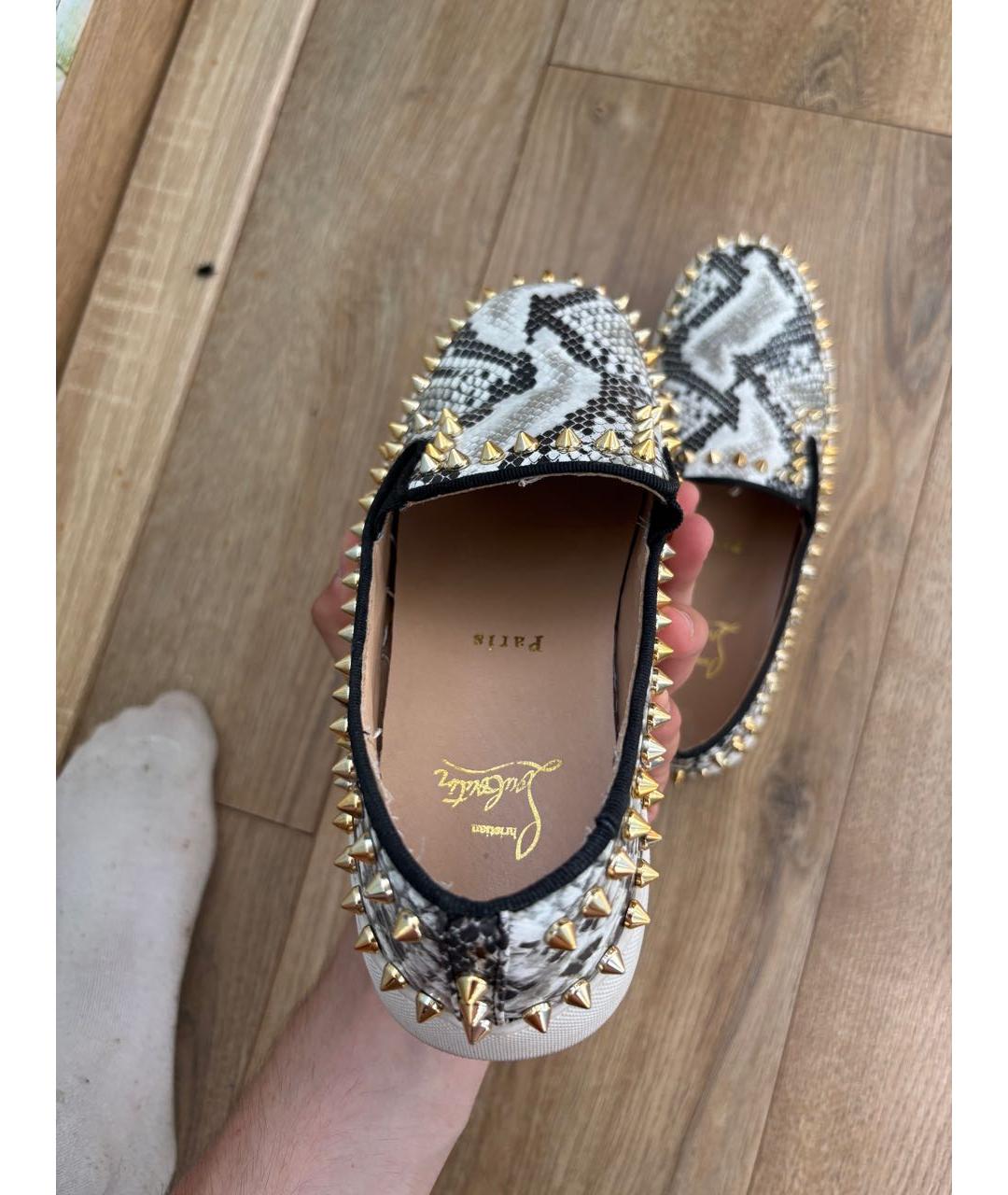CHRISTIAN LOUBOUTIN Кожаные слипоны, фото 5