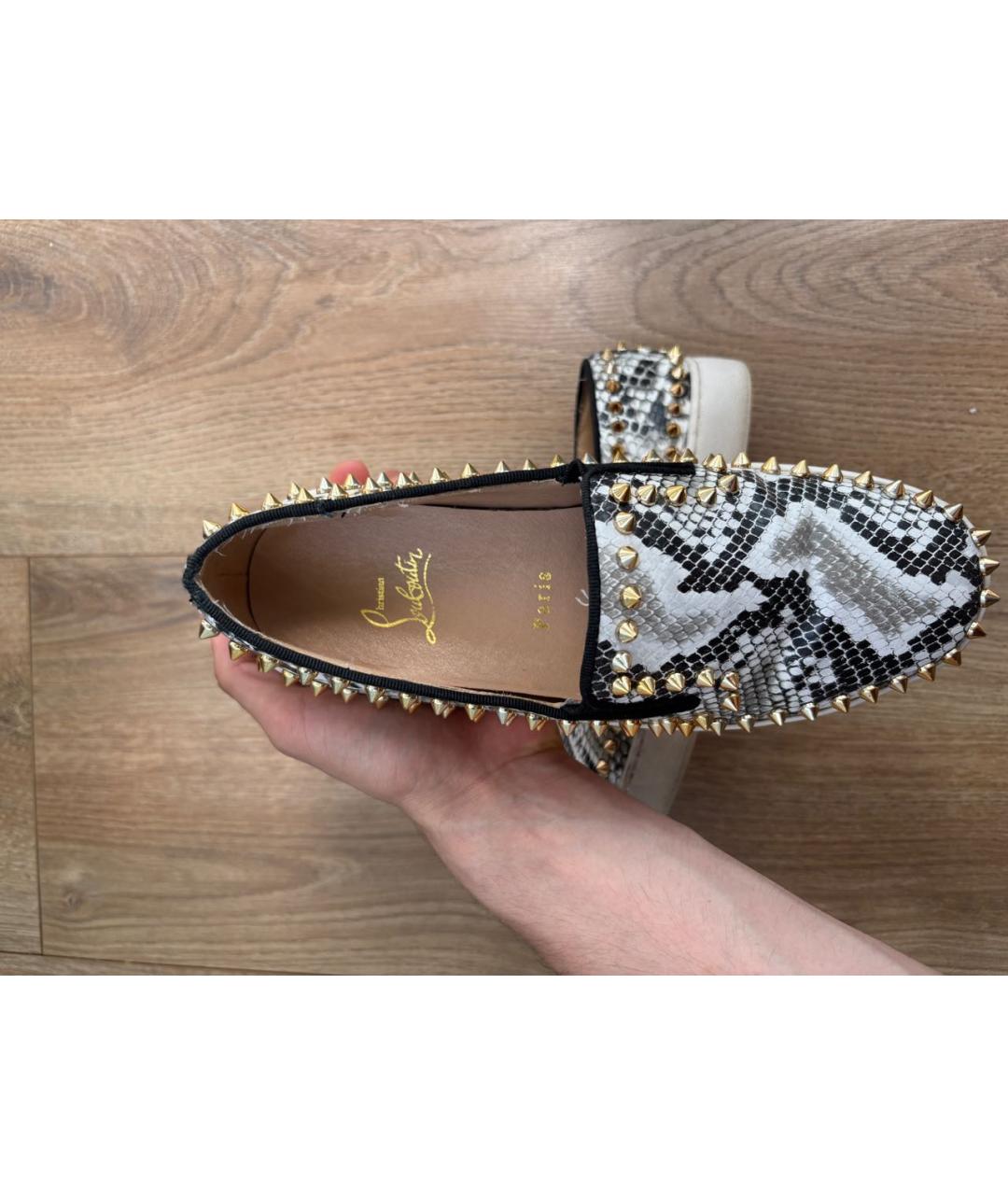 CHRISTIAN LOUBOUTIN Кожаные слипоны, фото 7