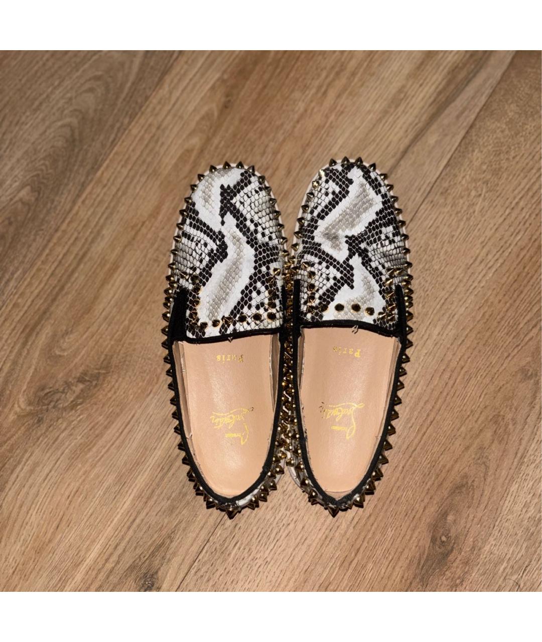 CHRISTIAN LOUBOUTIN Кожаные слипоны, фото 4