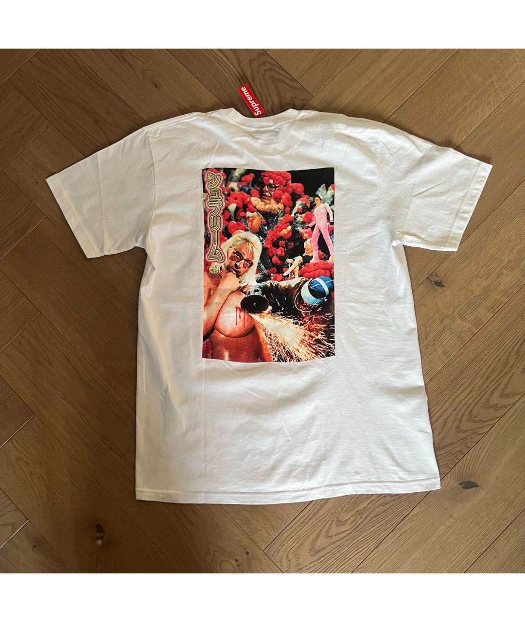 SUPREME Белая хлопковая футболка, фото 2