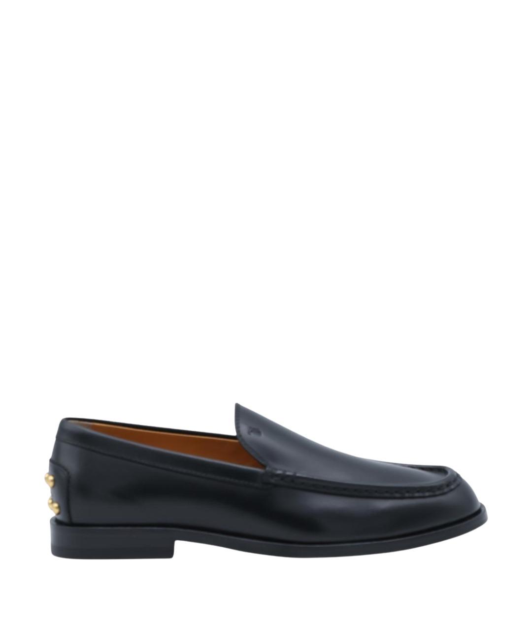TOD'S Черные кожаные лоферы, фото 1