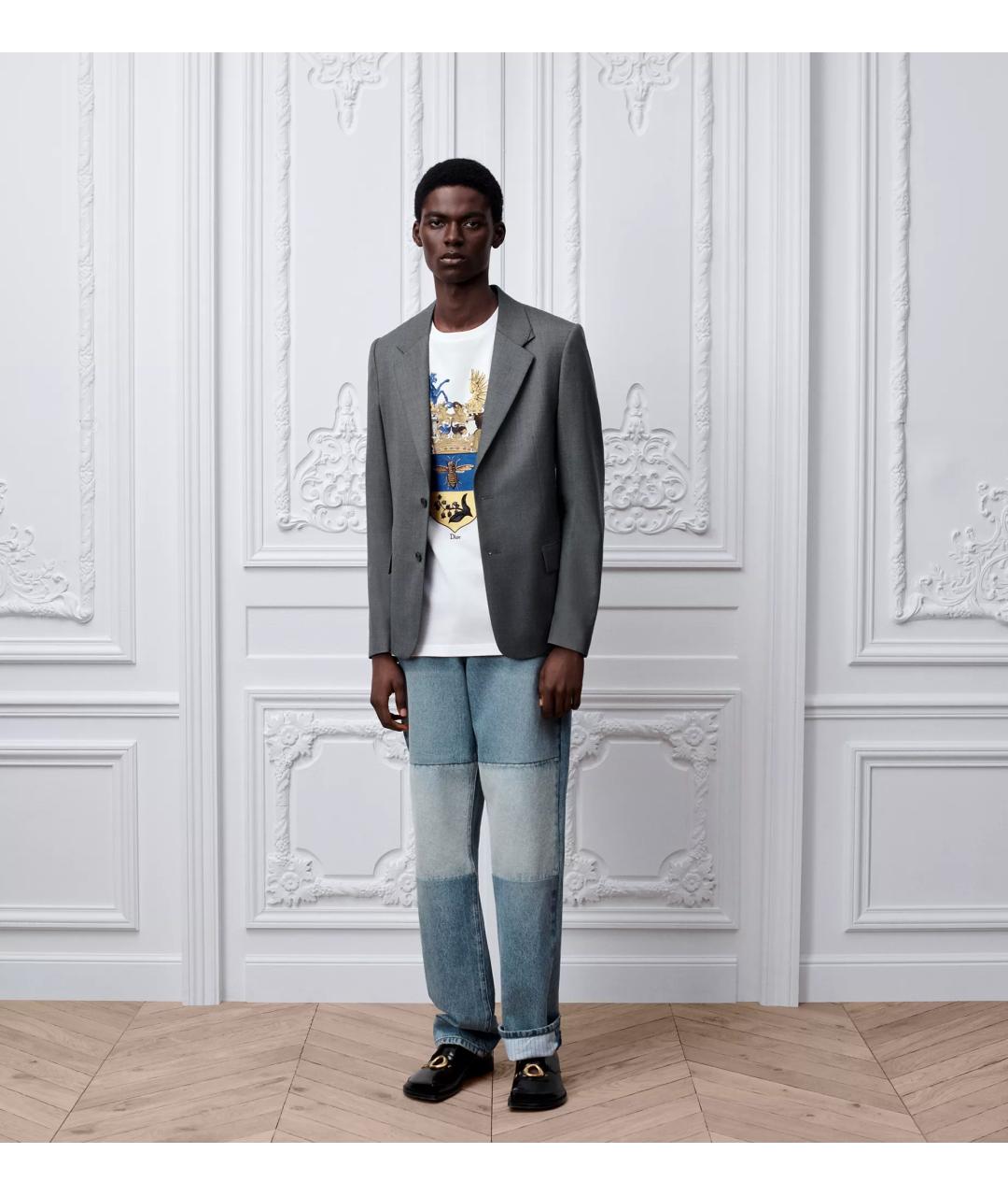CHRISTIAN DIOR Голубые хлопковые прямые джинсы, фото 2