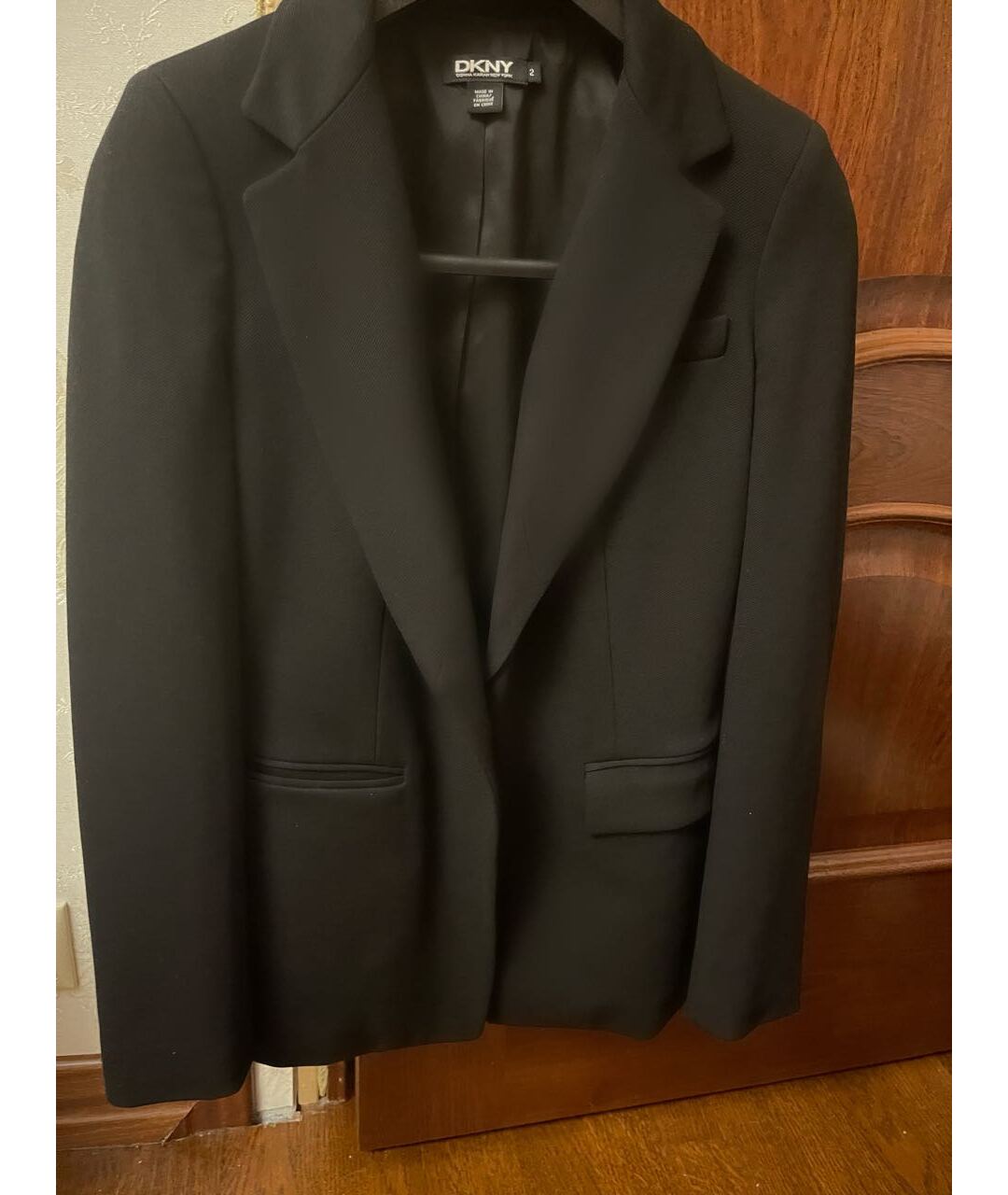 DKNY Черный хлопковый жакет/пиджак, фото 4