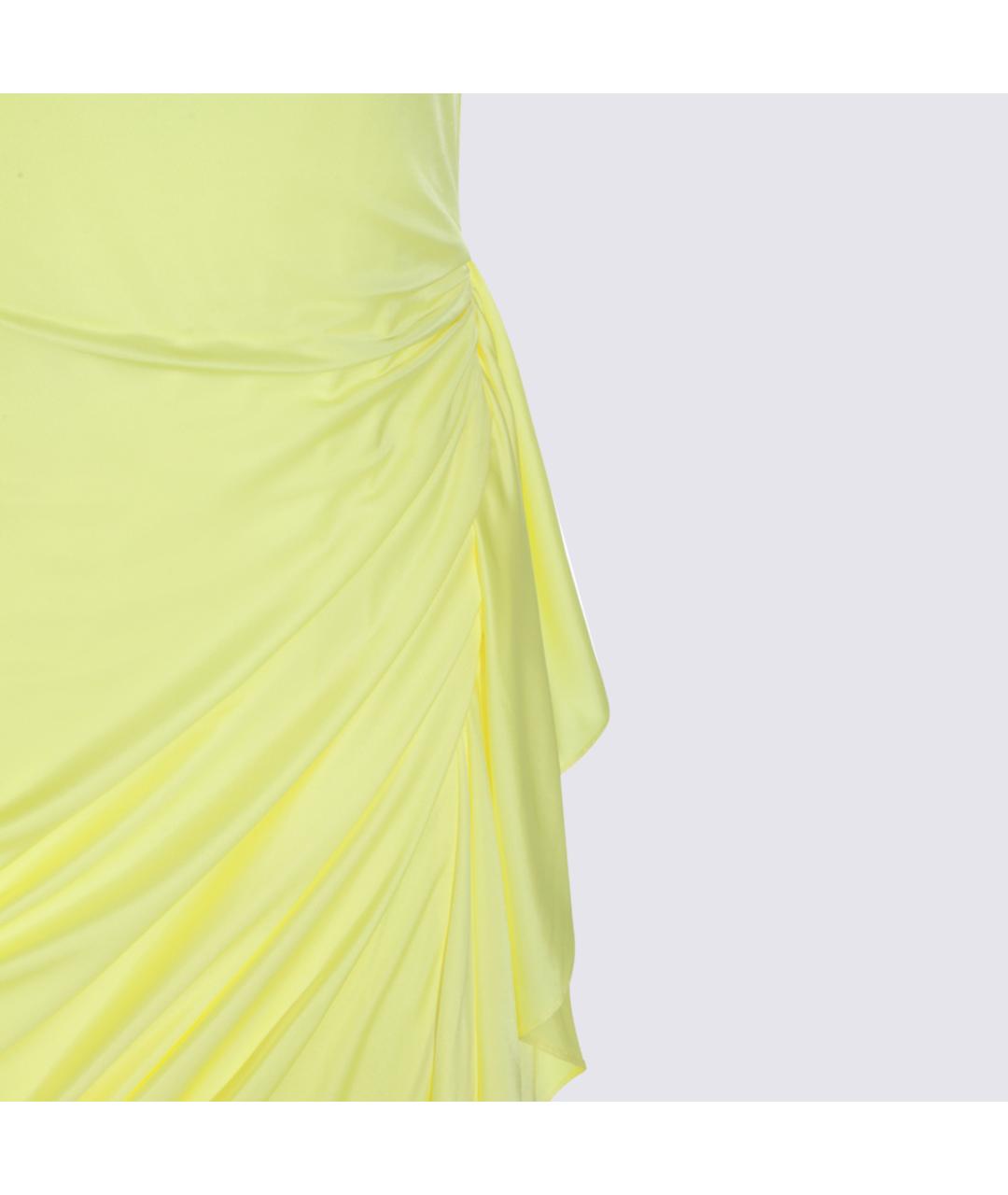 VERSACE Желтое вискозное коктейльное платье, фото 3