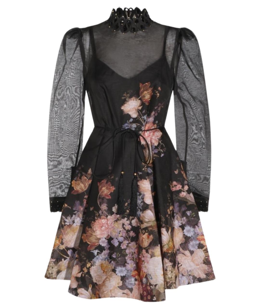 ZIMMERMANN Черное вискозное повседневное платье, фото 1