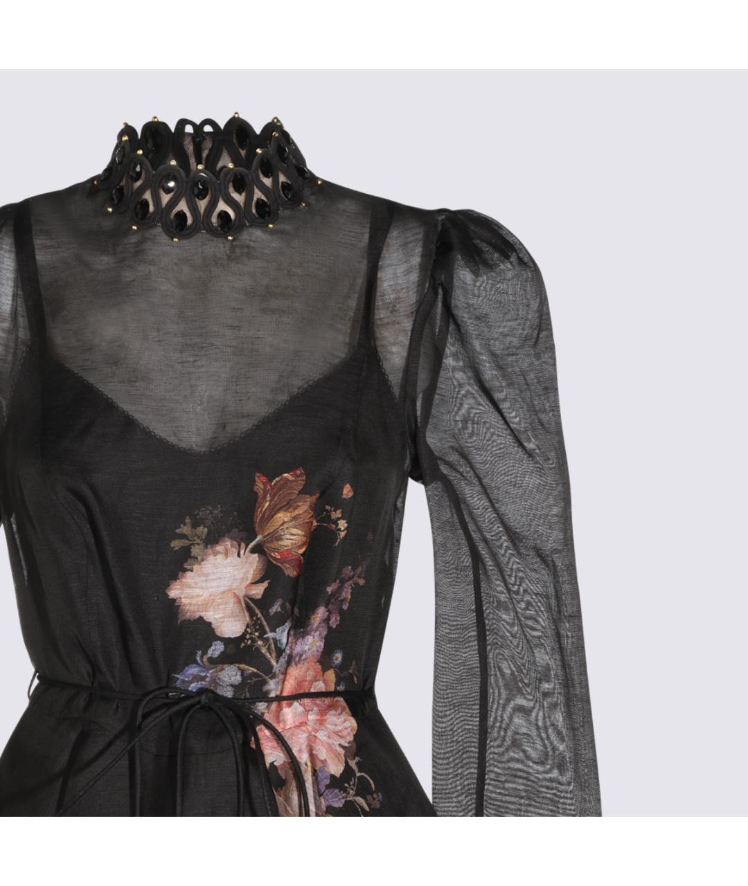 ZIMMERMANN Черное вискозное повседневное платье, фото 4