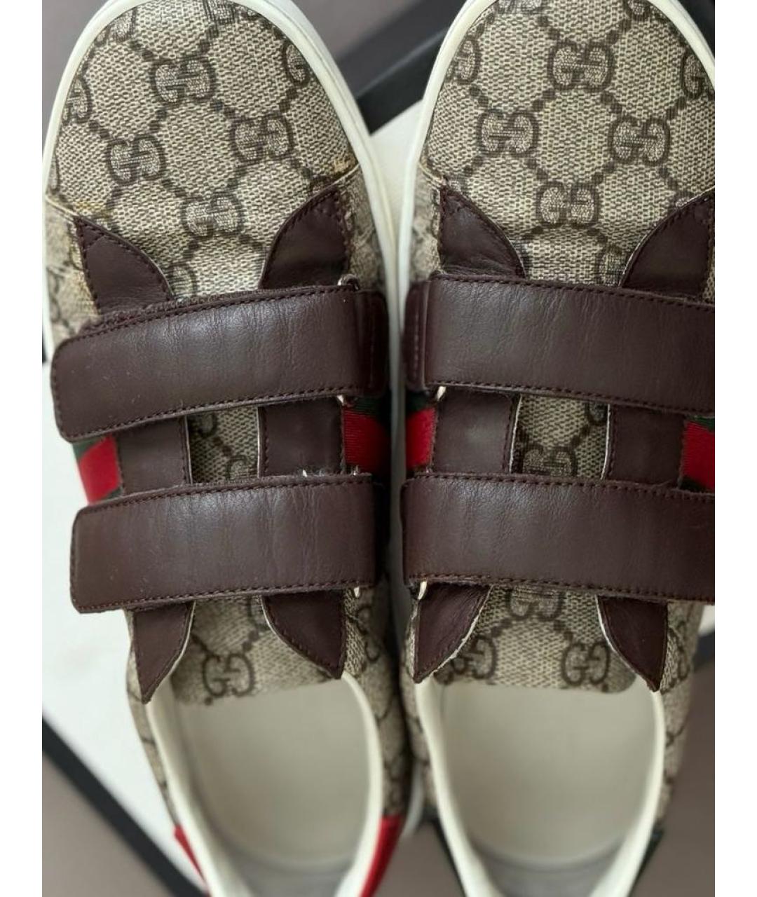 GUCCI Бежевые кеды, фото 3
