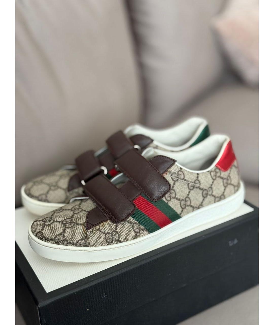 GUCCI Бежевые кеды, фото 6