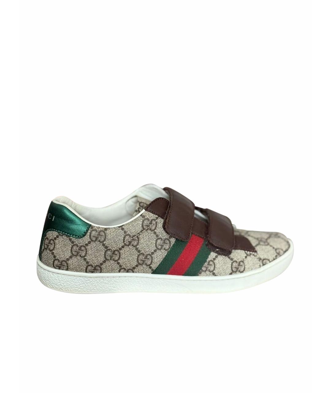 GUCCI Бежевые кеды, фото 1