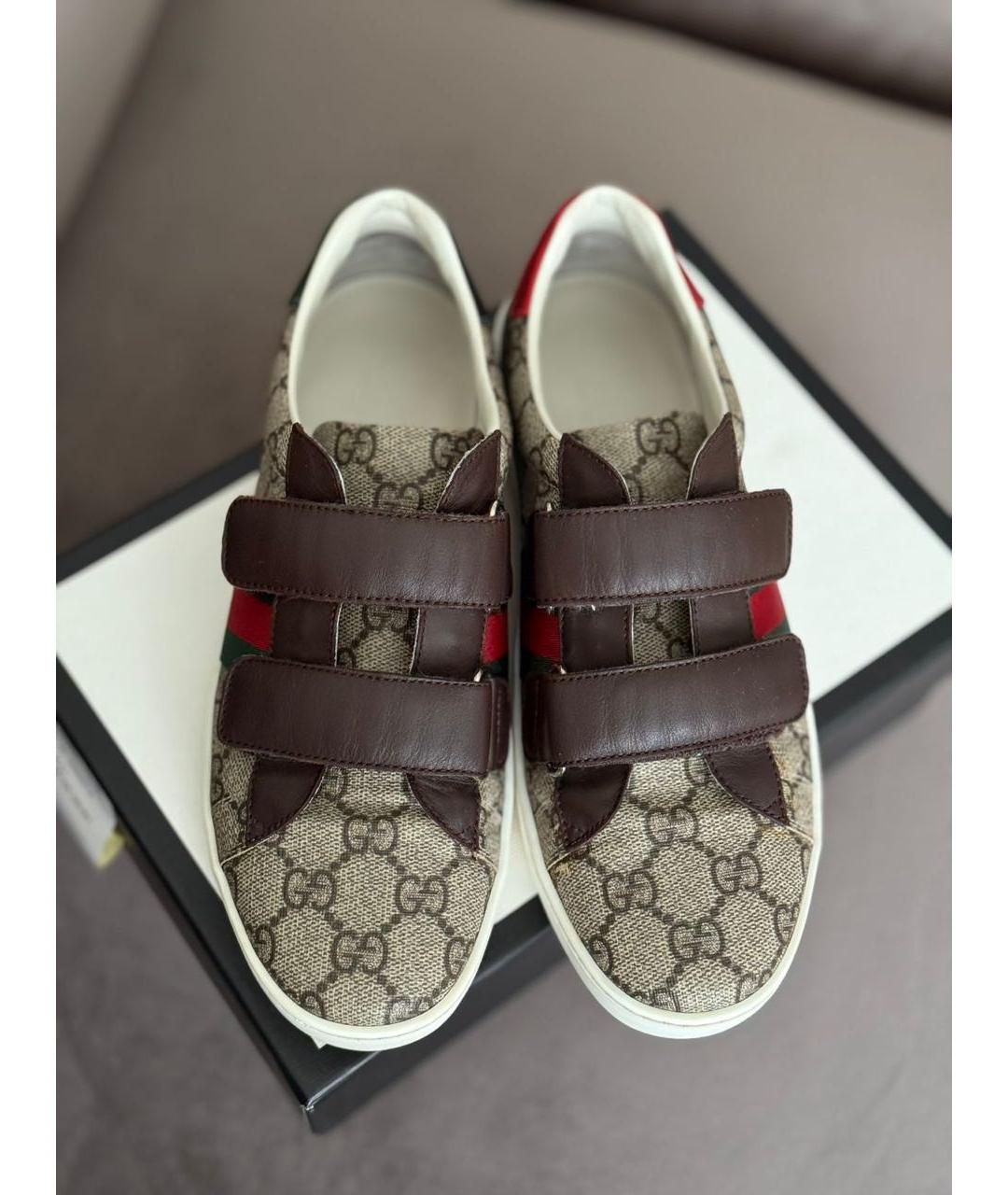GUCCI Бежевые кеды, фото 2