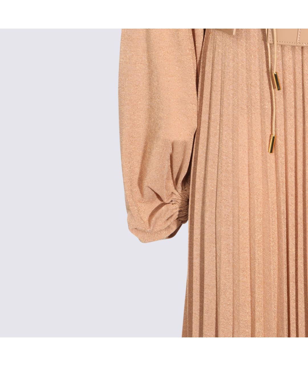 ELISABETTA FRANCHI Коричневое вискозное повседневное платье, фото 4