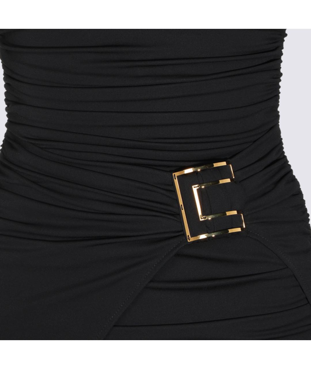ELISABETTA FRANCHI Черное вискозное вечернее платье, фото 3
