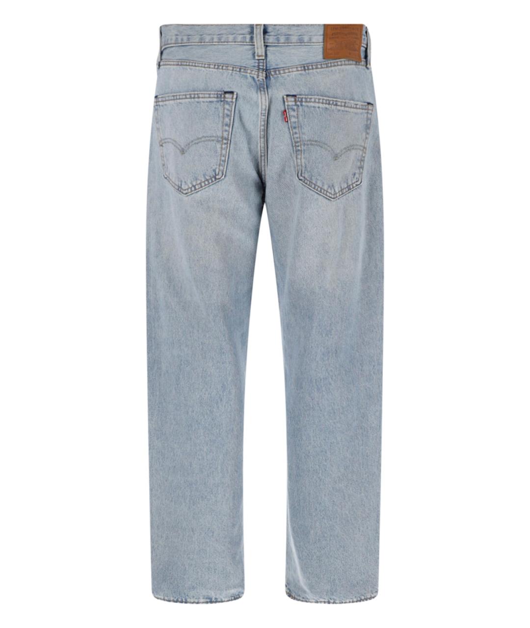 LEVI'S Голубые хлопковые прямые джинсы, фото 3