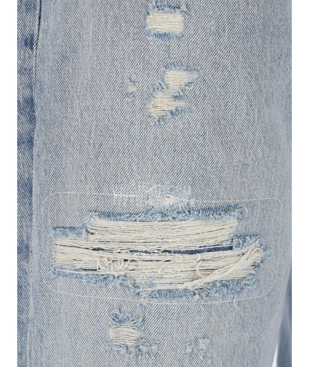 LEVI'S Голубые хлопковые прямые джинсы, фото 4