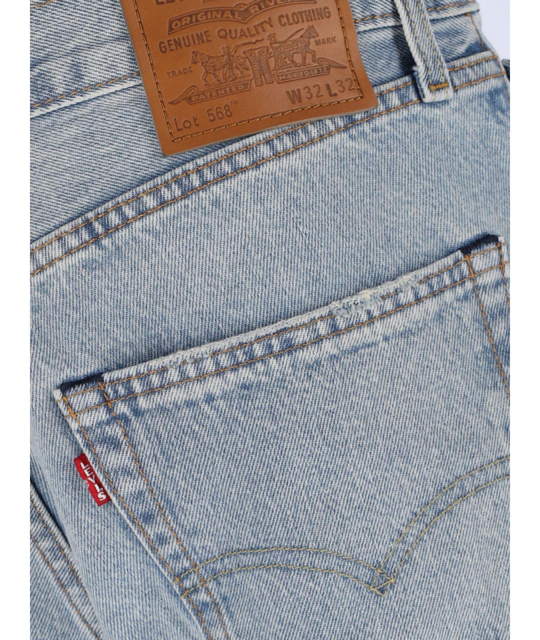 LEVI'S Голубые хлопковые прямые джинсы, фото 5