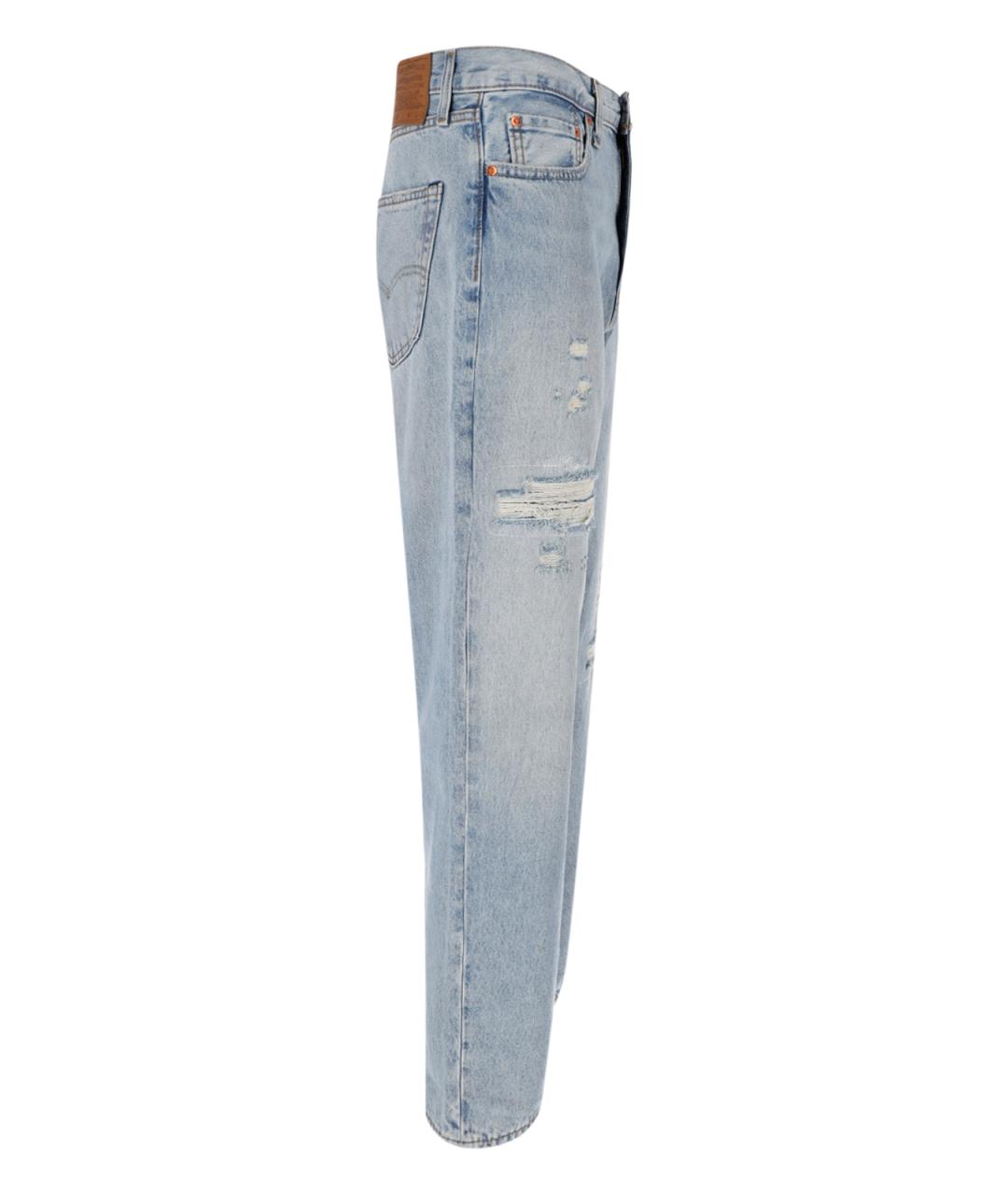 LEVI'S Голубые хлопковые прямые джинсы, фото 2