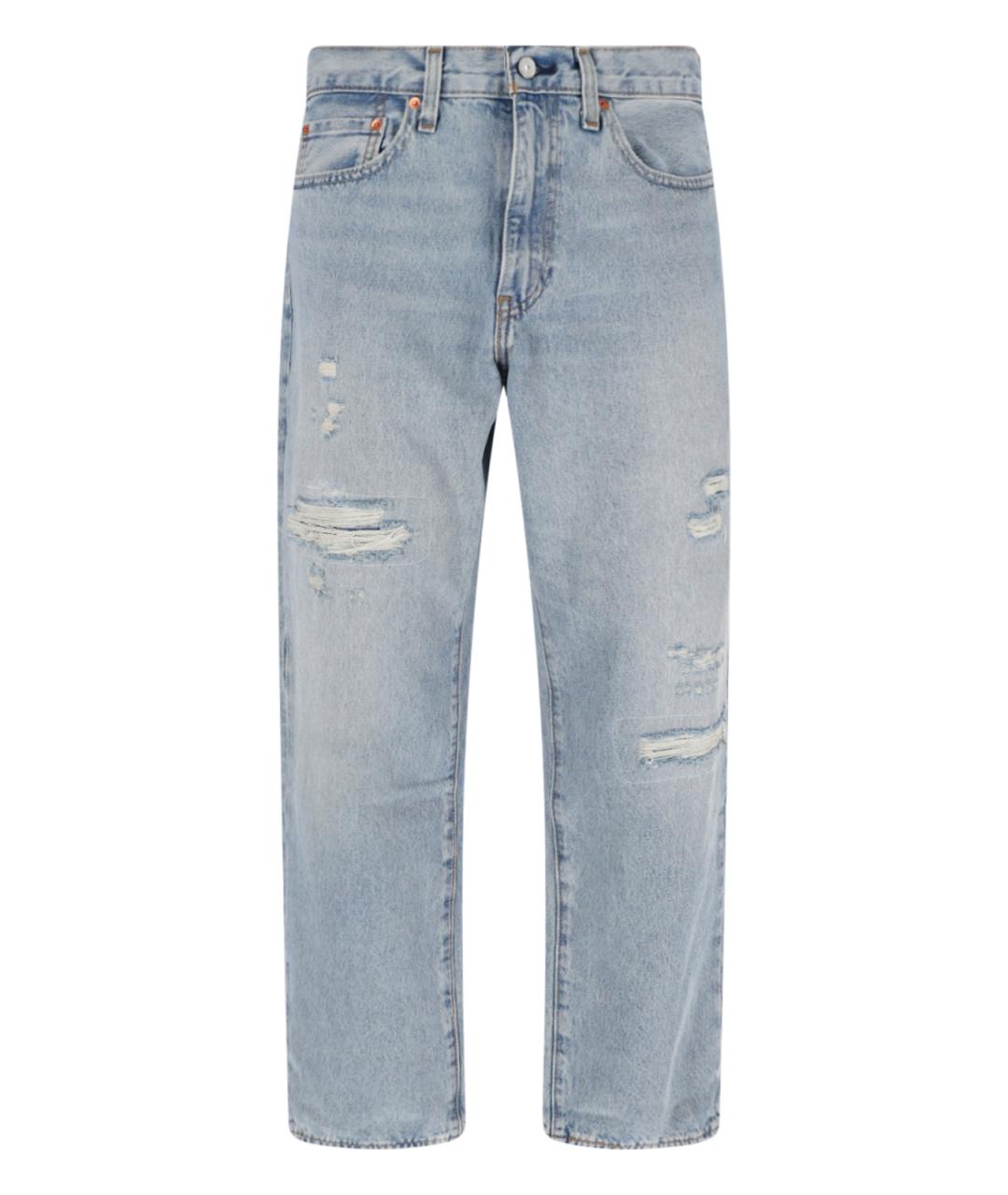 LEVI'S Голубые хлопковые прямые джинсы, фото 1