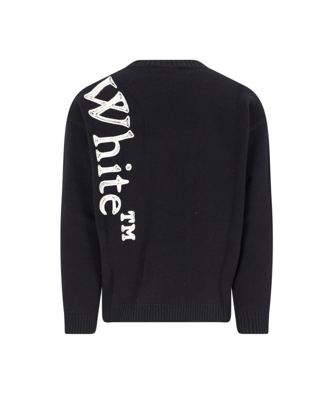 OFF-WHITE Черный шерстяной джемпер / свитер, фото 2