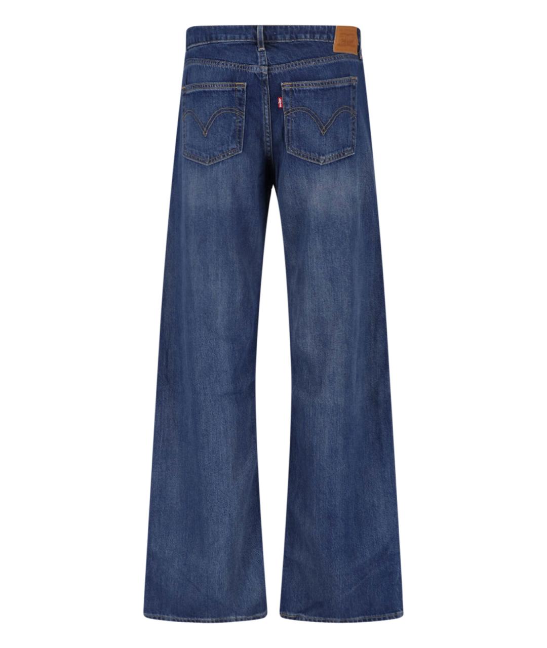LEVI'S Синие хлопковые прямые джинсы, фото 2