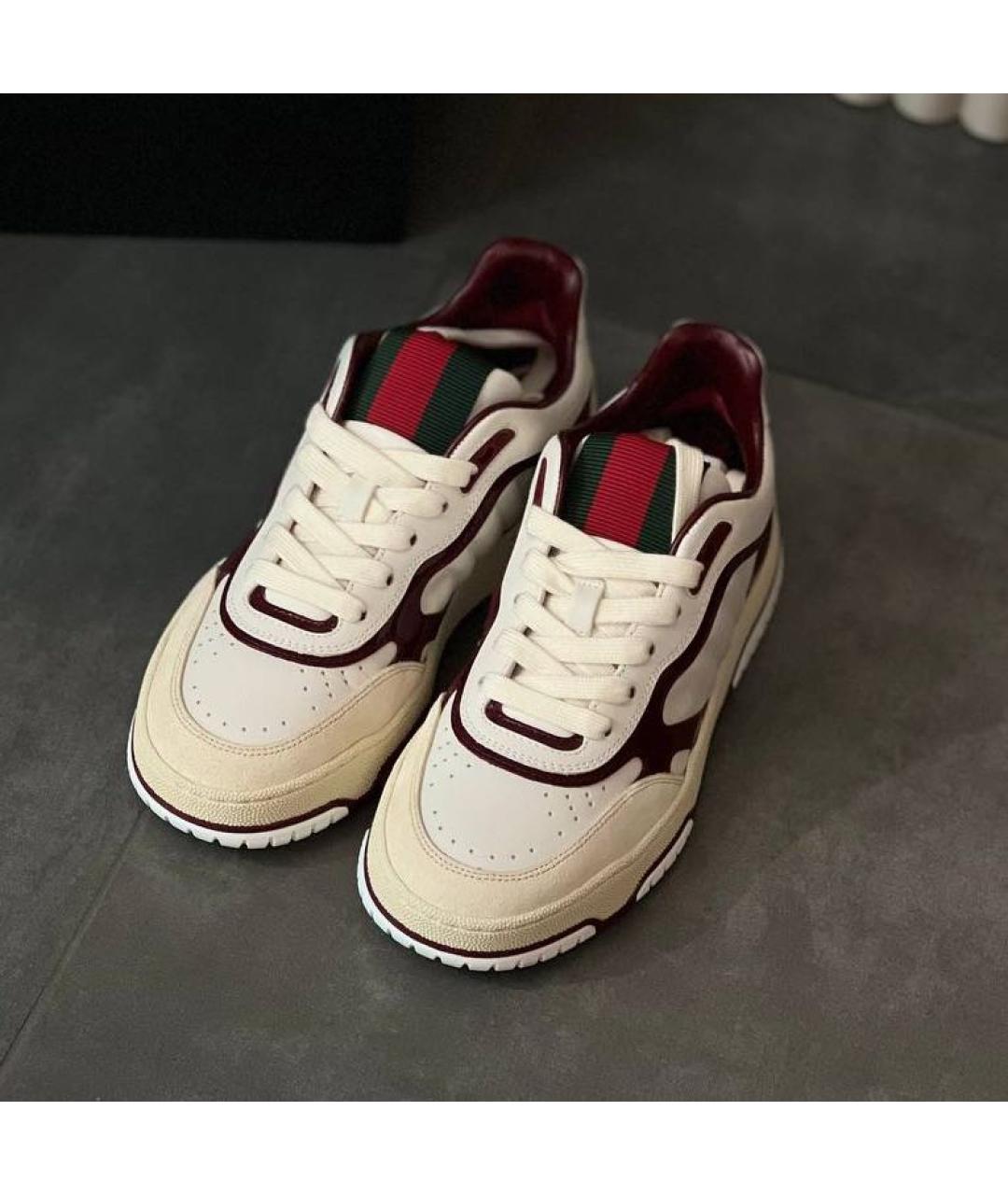 GUCCI Белые кожаные кеды, фото 3