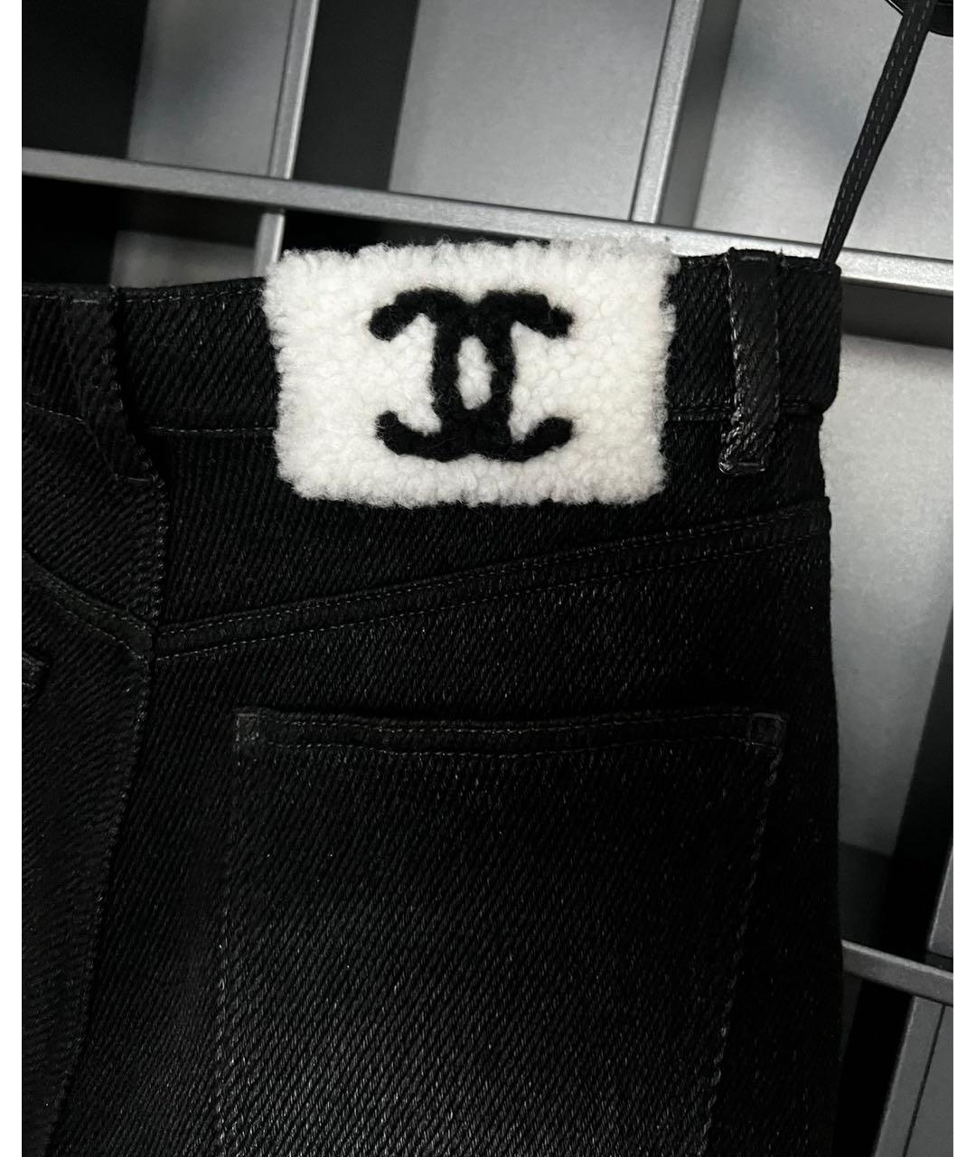 CHANEL Черные хлопко-кашемировые прямые джинсы, фото 8