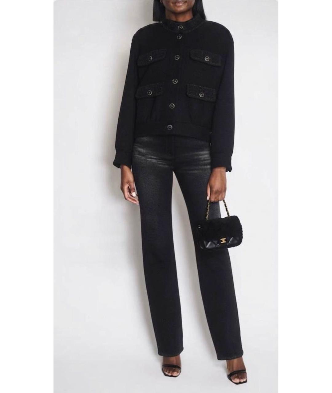 CHANEL Черные хлопко-кашемировые прямые джинсы, фото 9