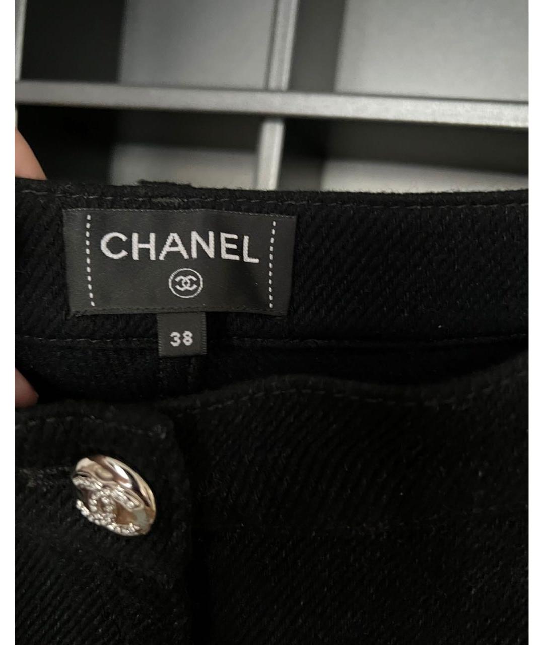 CHANEL Черные хлопко-кашемировые прямые джинсы, фото 5