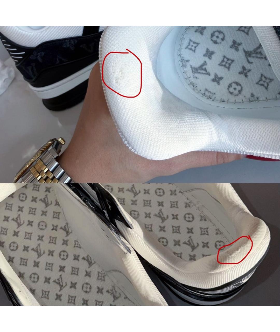 LOUIS VUITTON Белые кожаные низкие кроссовки / кеды, фото 8