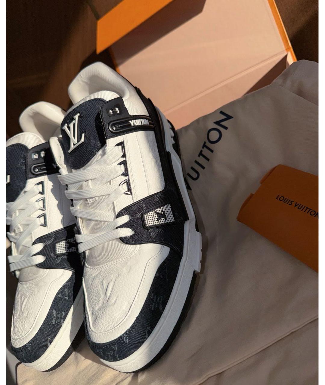 LOUIS VUITTON Белые кожаные низкие кроссовки / кеды, фото 2