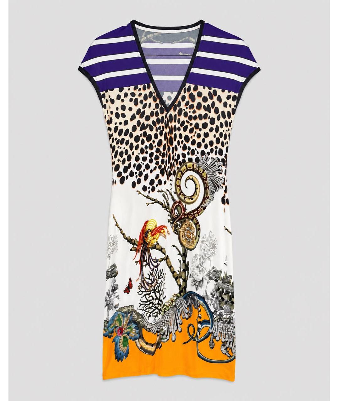 ROBERTO CAVALLI Мульти вискозное коктейльное платье, фото 7