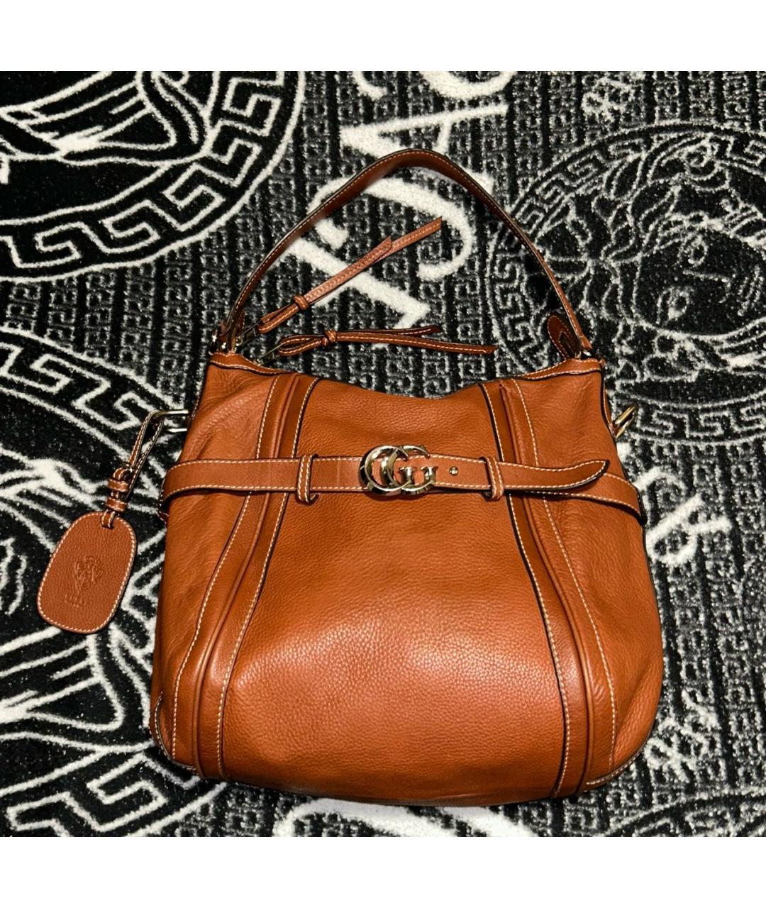 GUCCI Коричневая кожаная сумка с короткими ручками, фото 9