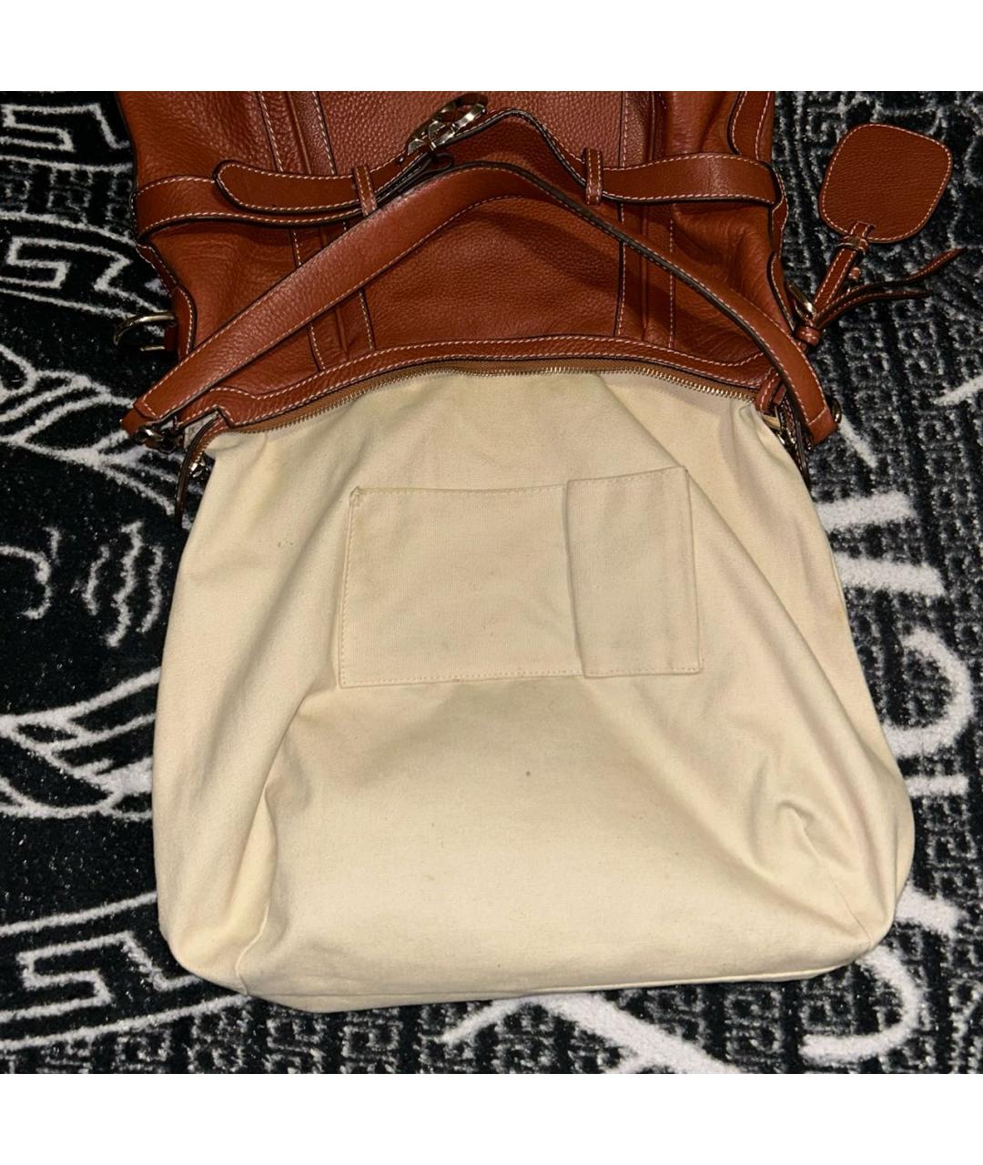GUCCI Коричневая кожаная сумка с короткими ручками, фото 4