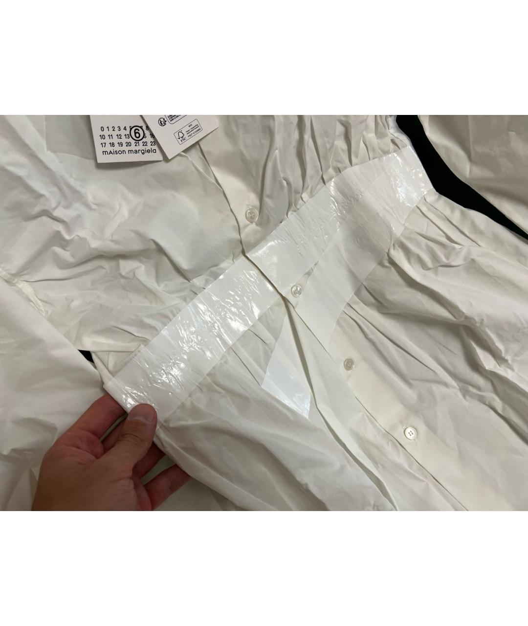 MM6 MAISON MARGIELA Белая хлопковая рубашка, фото 4