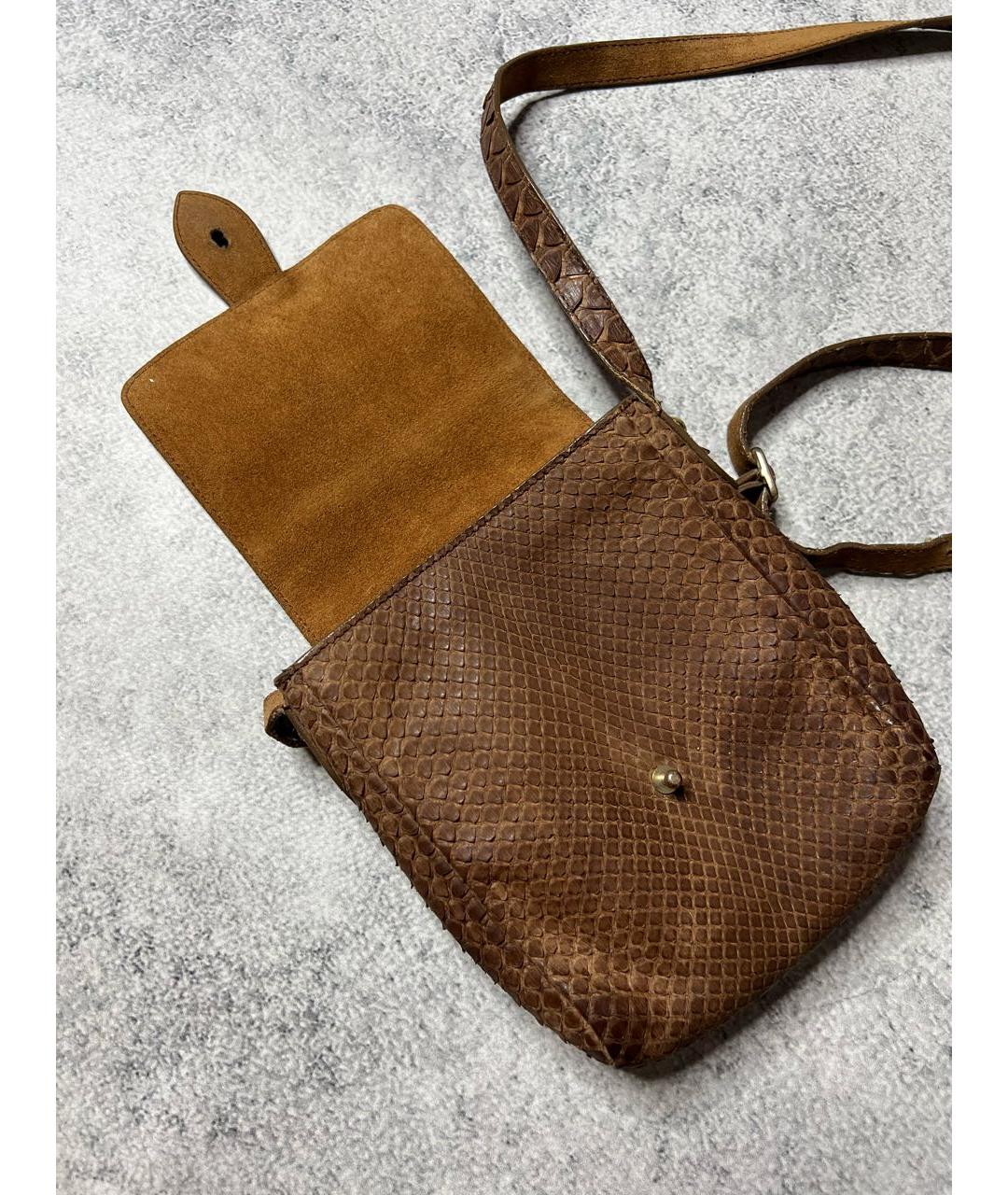 BRUNELLO CUCINELLI Коричневая кожаная сумка через плечо, фото 6