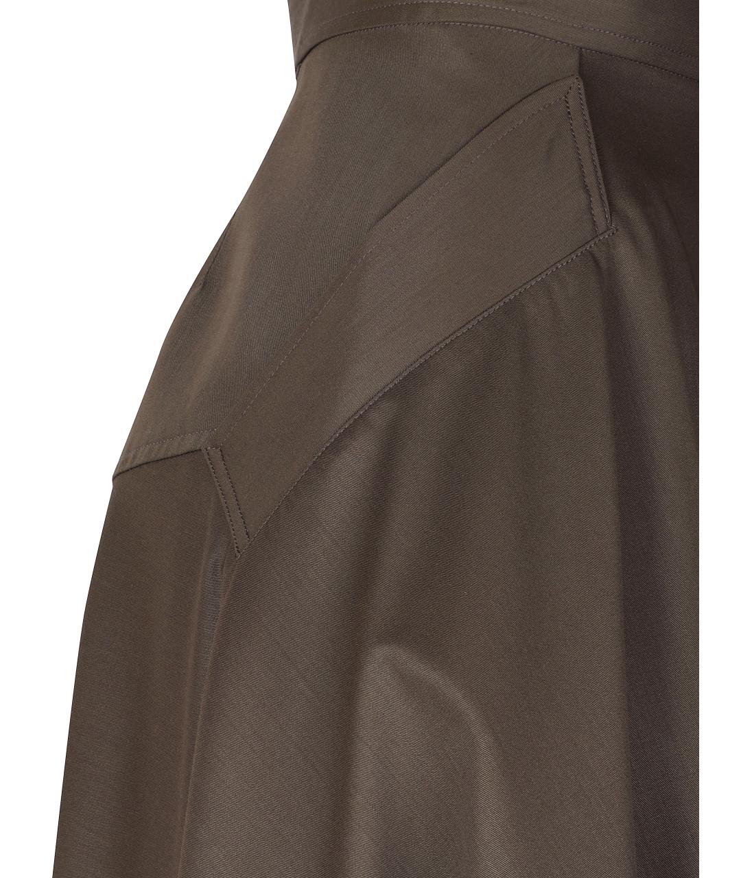 BURBERRY Коричневая шерстяная юбка миди, фото 2