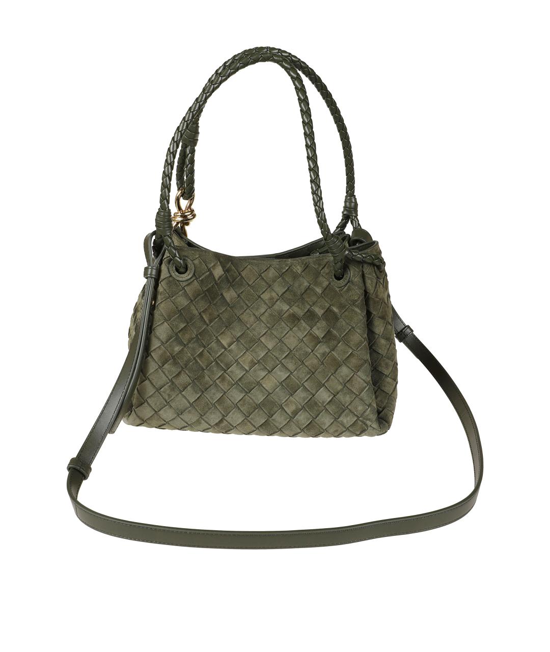 BOTTEGA VENETA Зеленая замшевая сумка тоут, фото 2