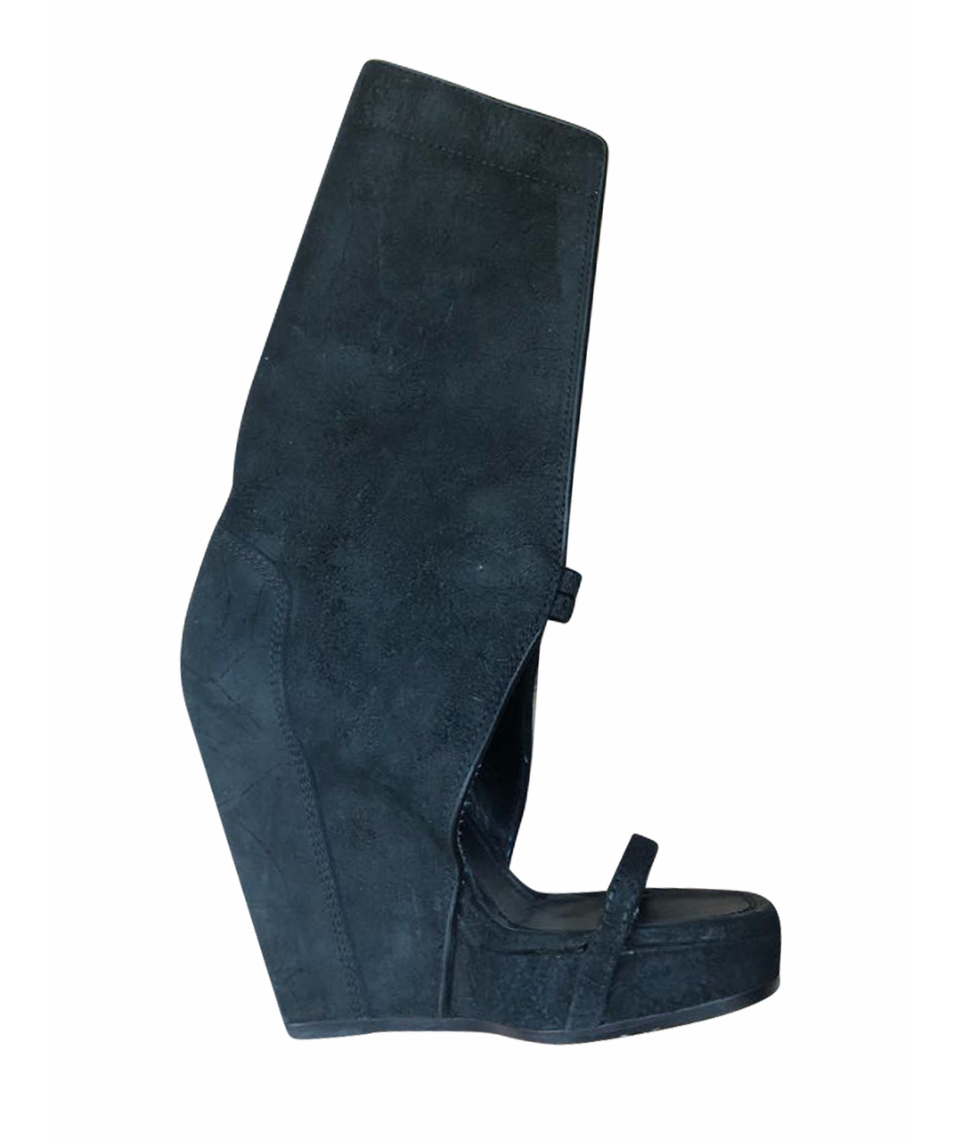 RICK OWENS Черные нубуковые босоножки, фото 7