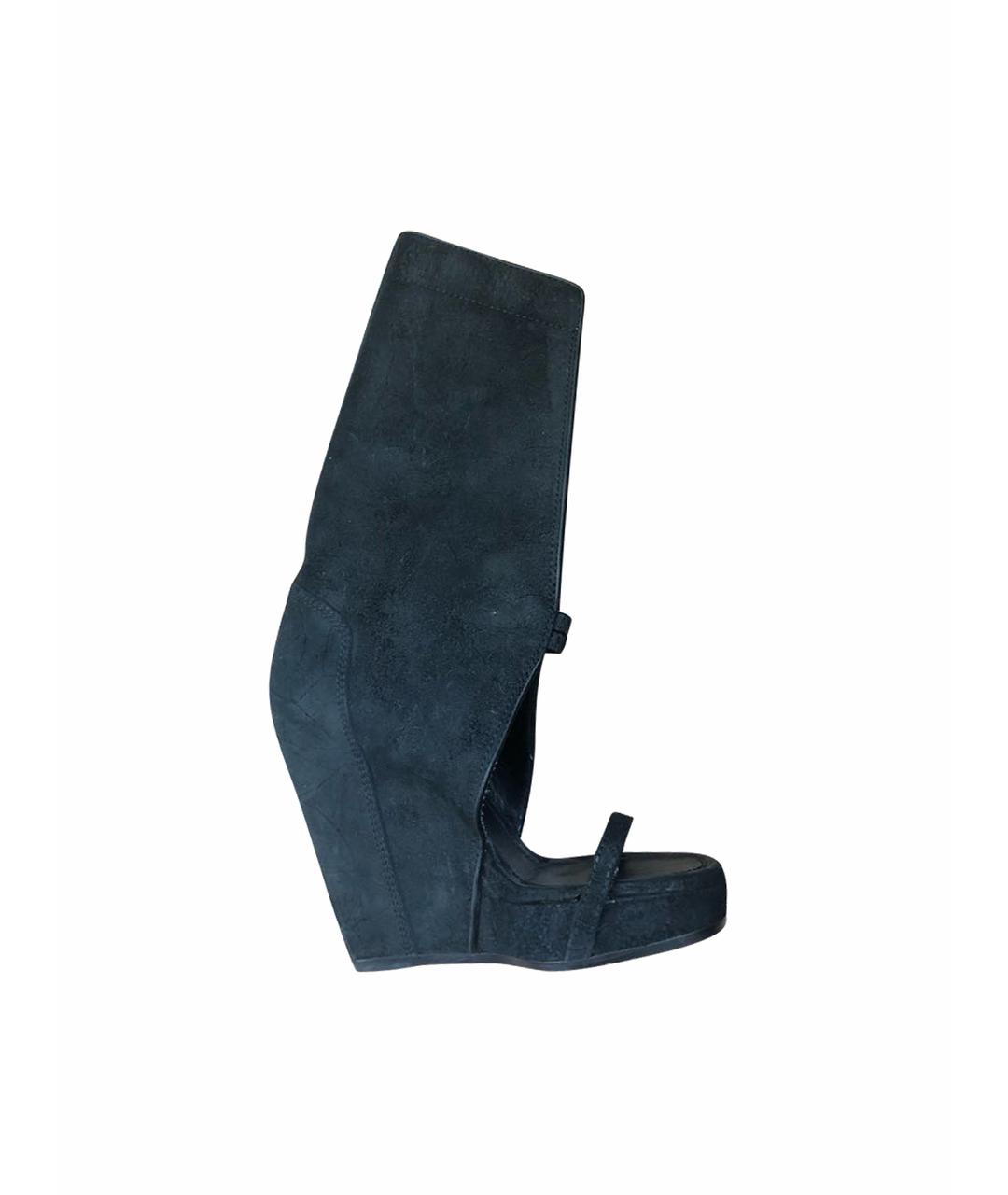 RICK OWENS Черные нубуковые босоножки, фото 1