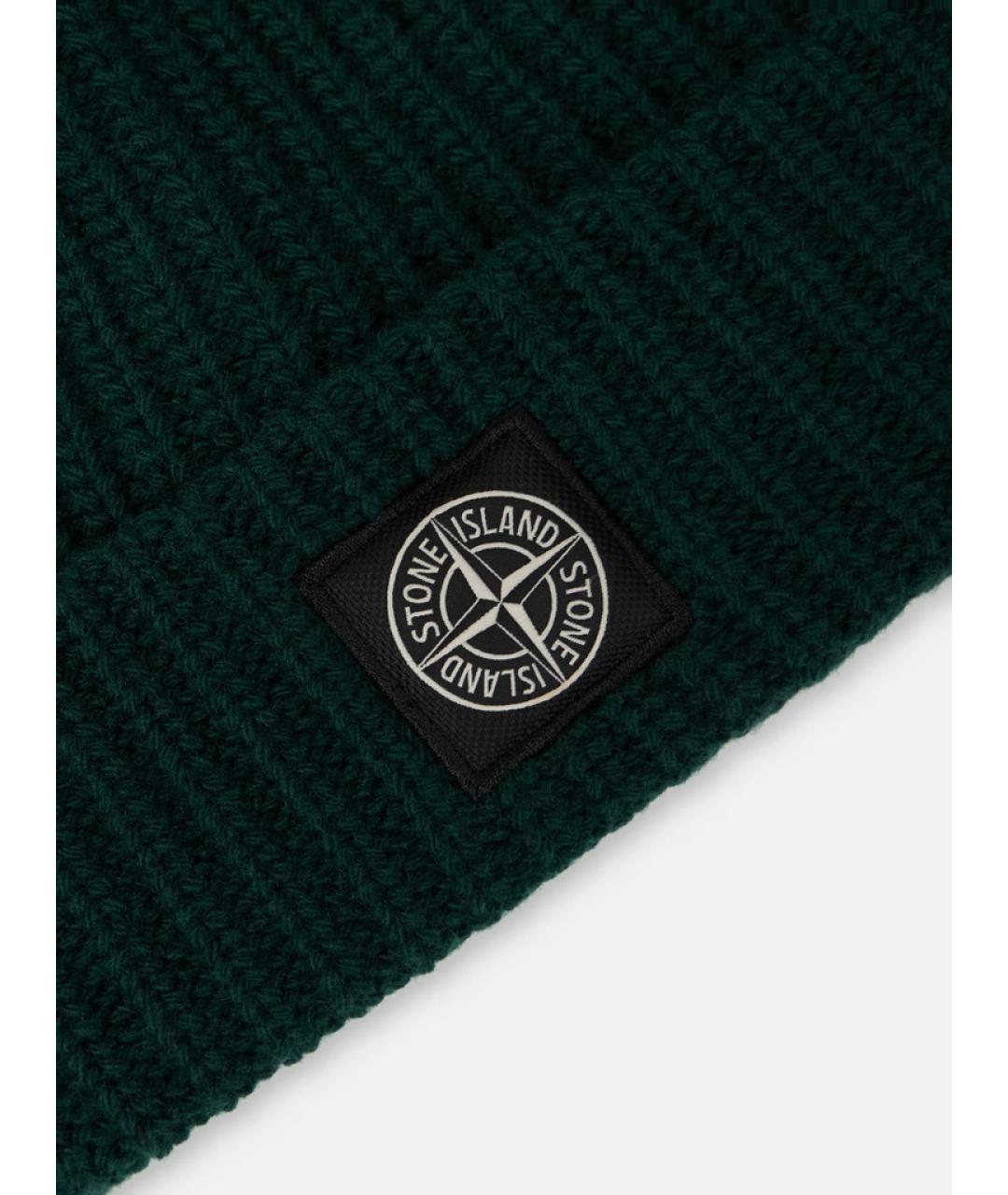 STONE ISLAND Зеленая шерстяная шапка, фото 3