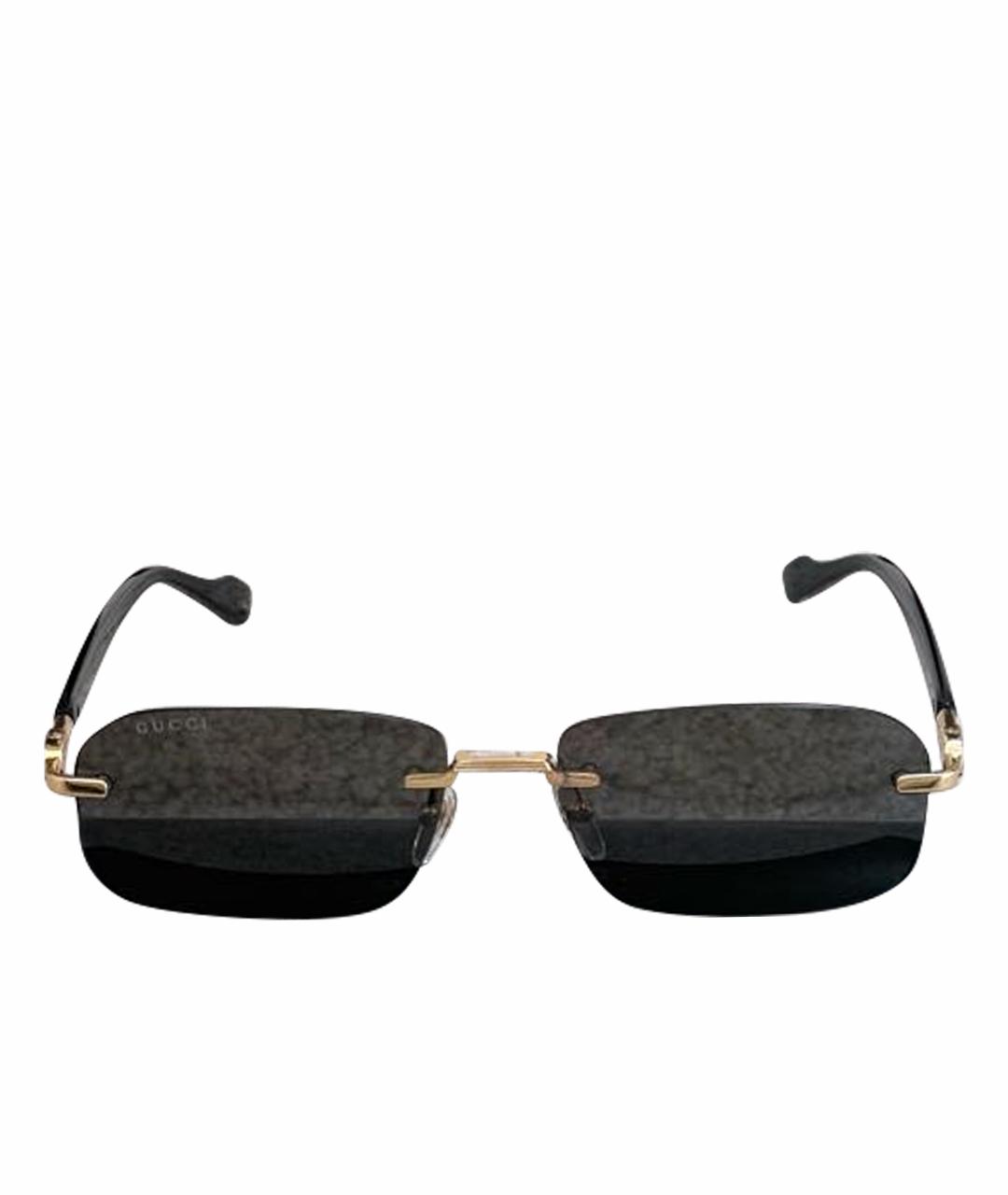 GUCCI Черные металлические солнцезащитные очки, фото 1