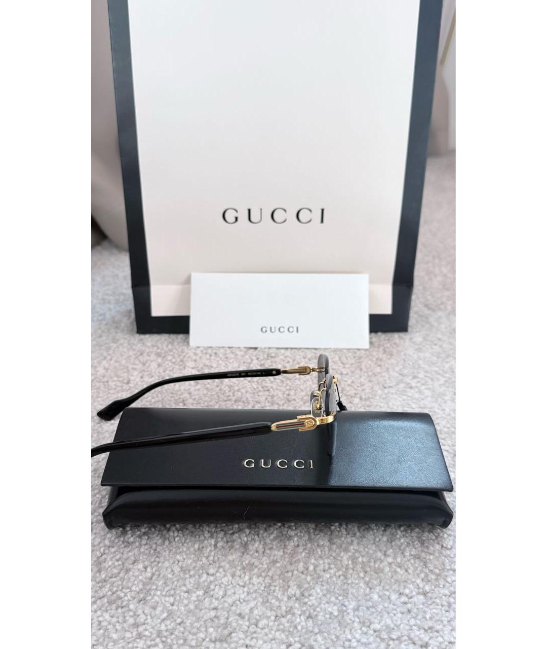 GUCCI Черные металлические солнцезащитные очки, фото 3