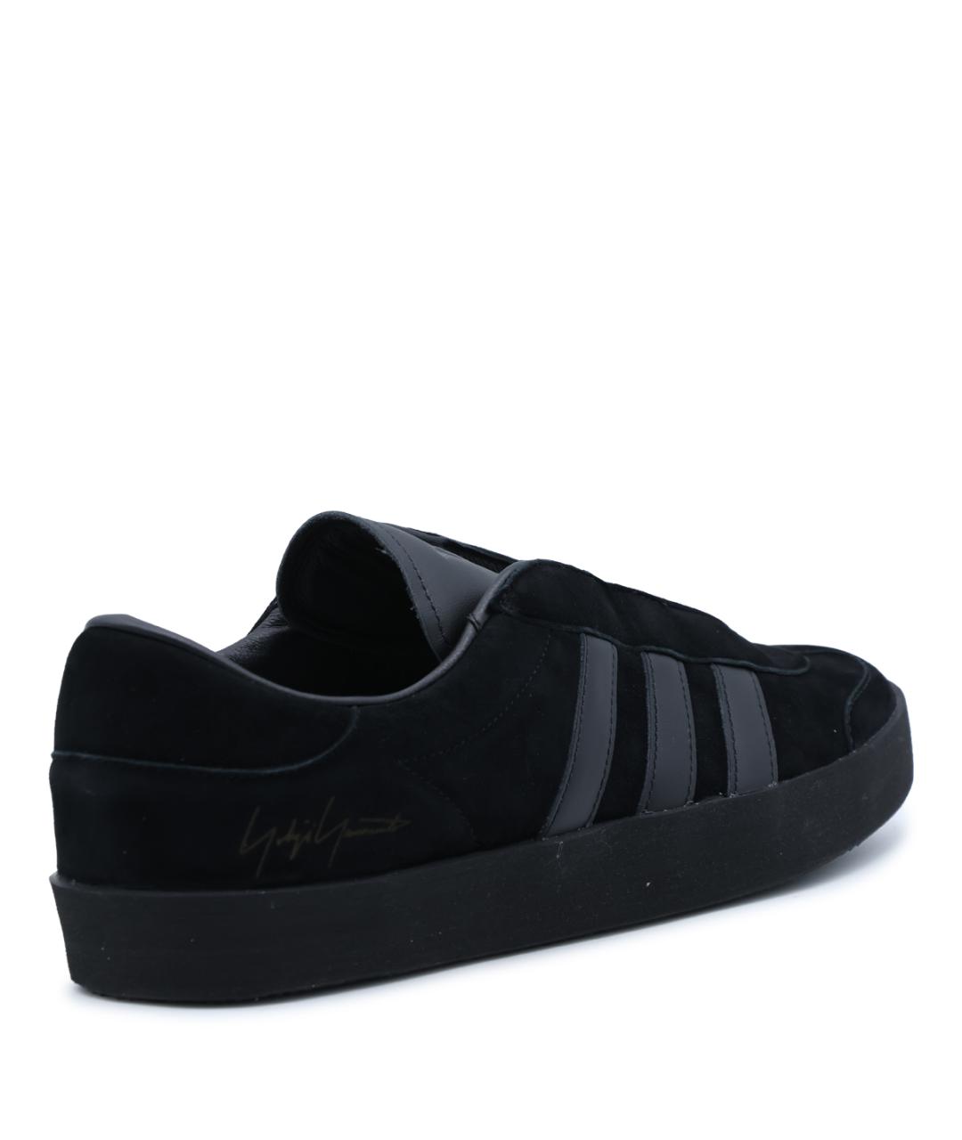 Y-3 Черные кожаные низкие кроссовки / кеды, фото 3