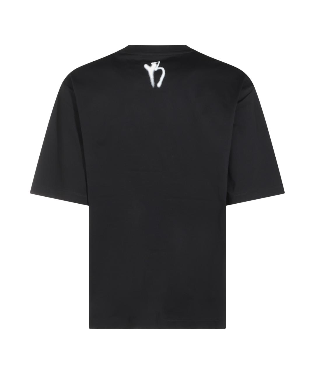 Y-3 Черная хлопковая футболка, фото 2