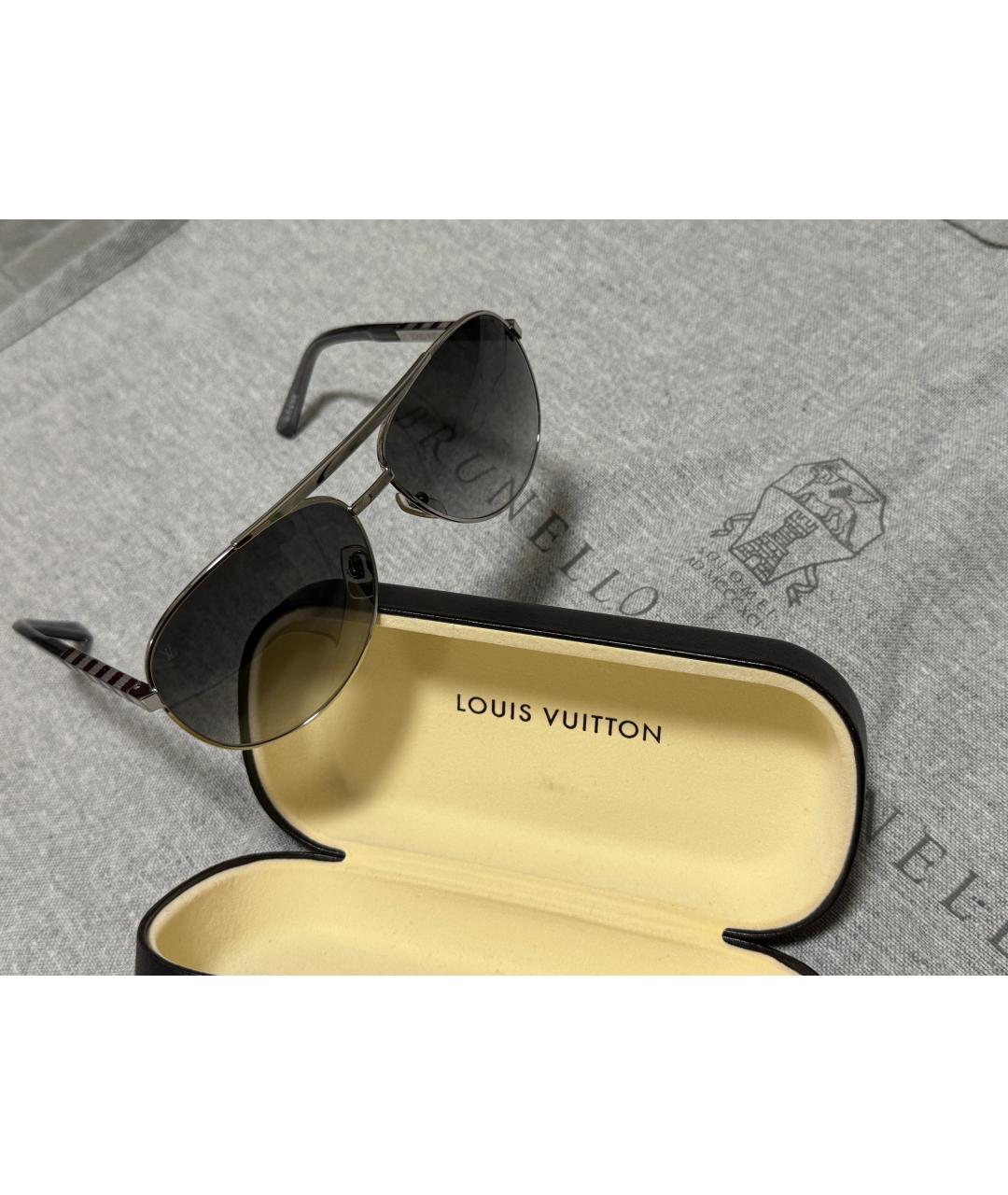 LOUIS VUITTON Серебряные металлические солнцезащитные очки, фото 4